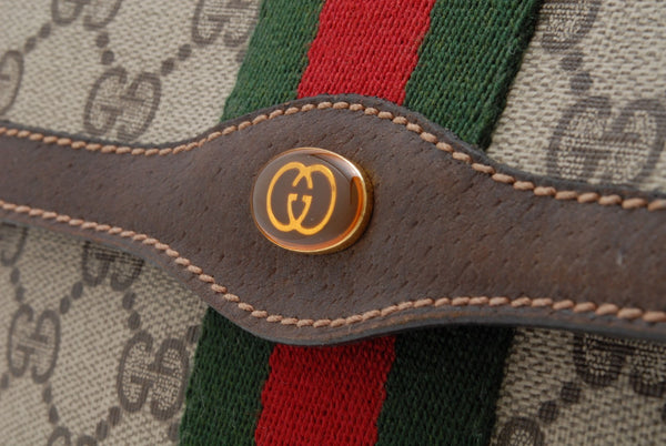 Gucci GG Supreme Web Clutch - Beige, PVC Leather