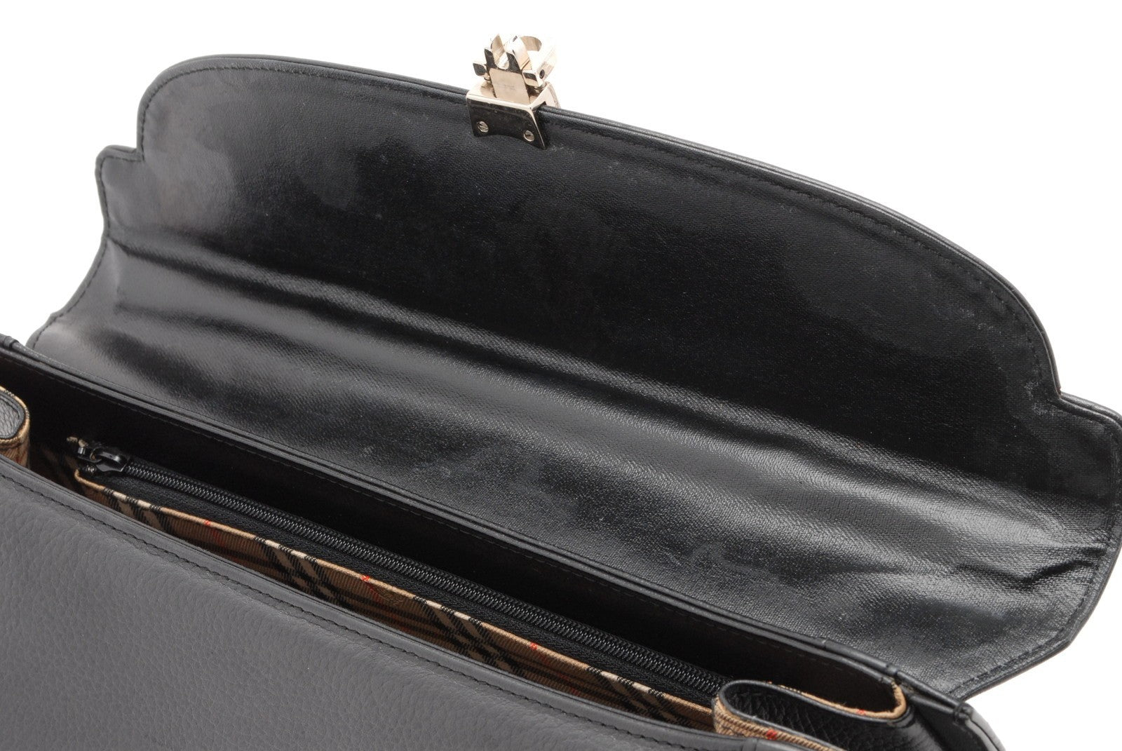 Burberry Nova Check Hand Tote Bag - Black, Leather