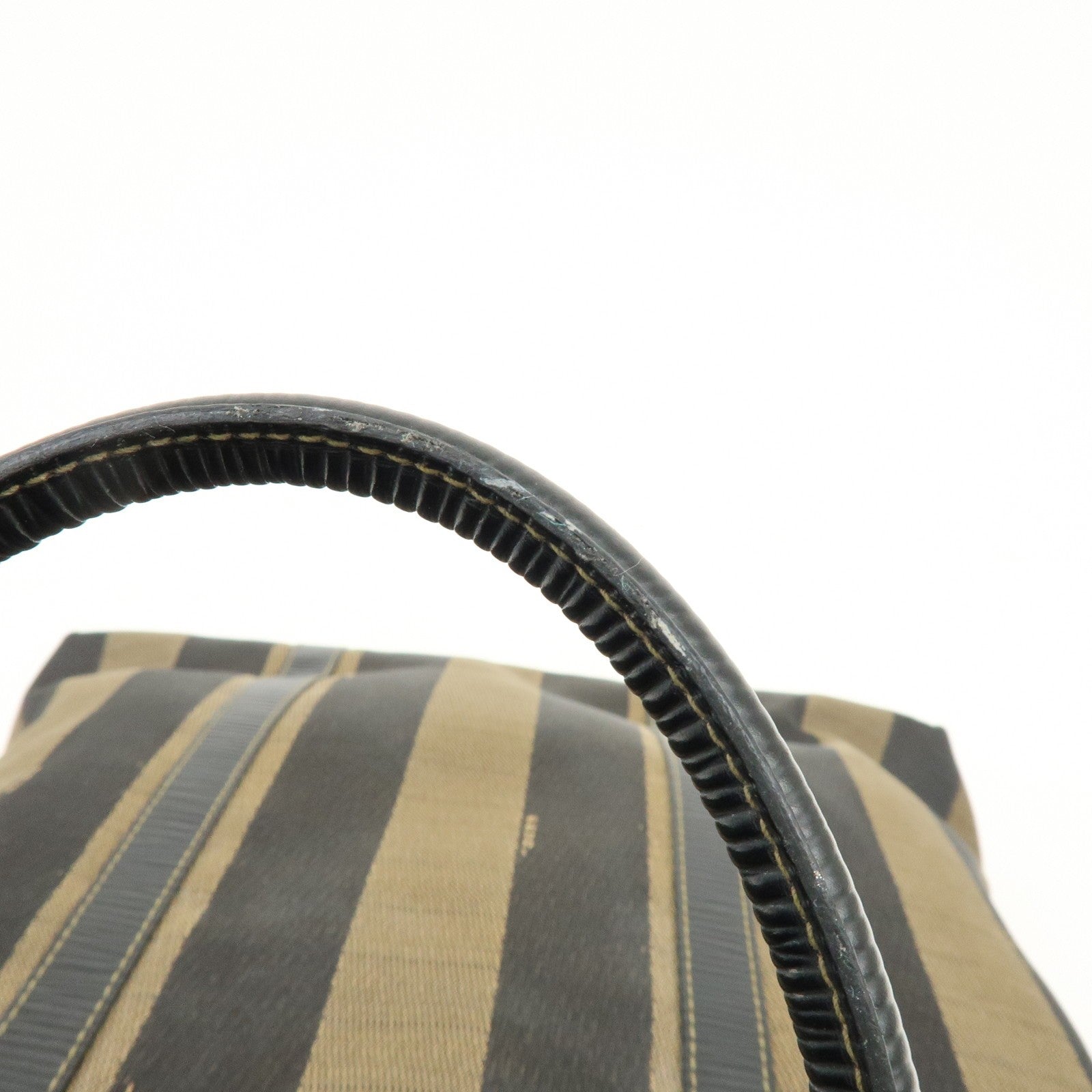 Fendi Pequin Canvas Leather Hand Bag - Brown, Canvas