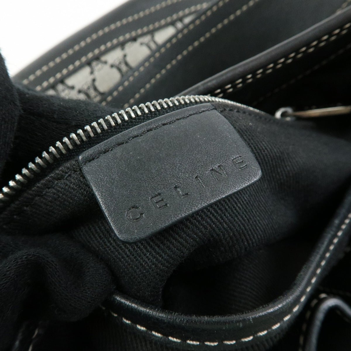 Celine Macadam Shoulder Bag - Black, Canvas, Leather