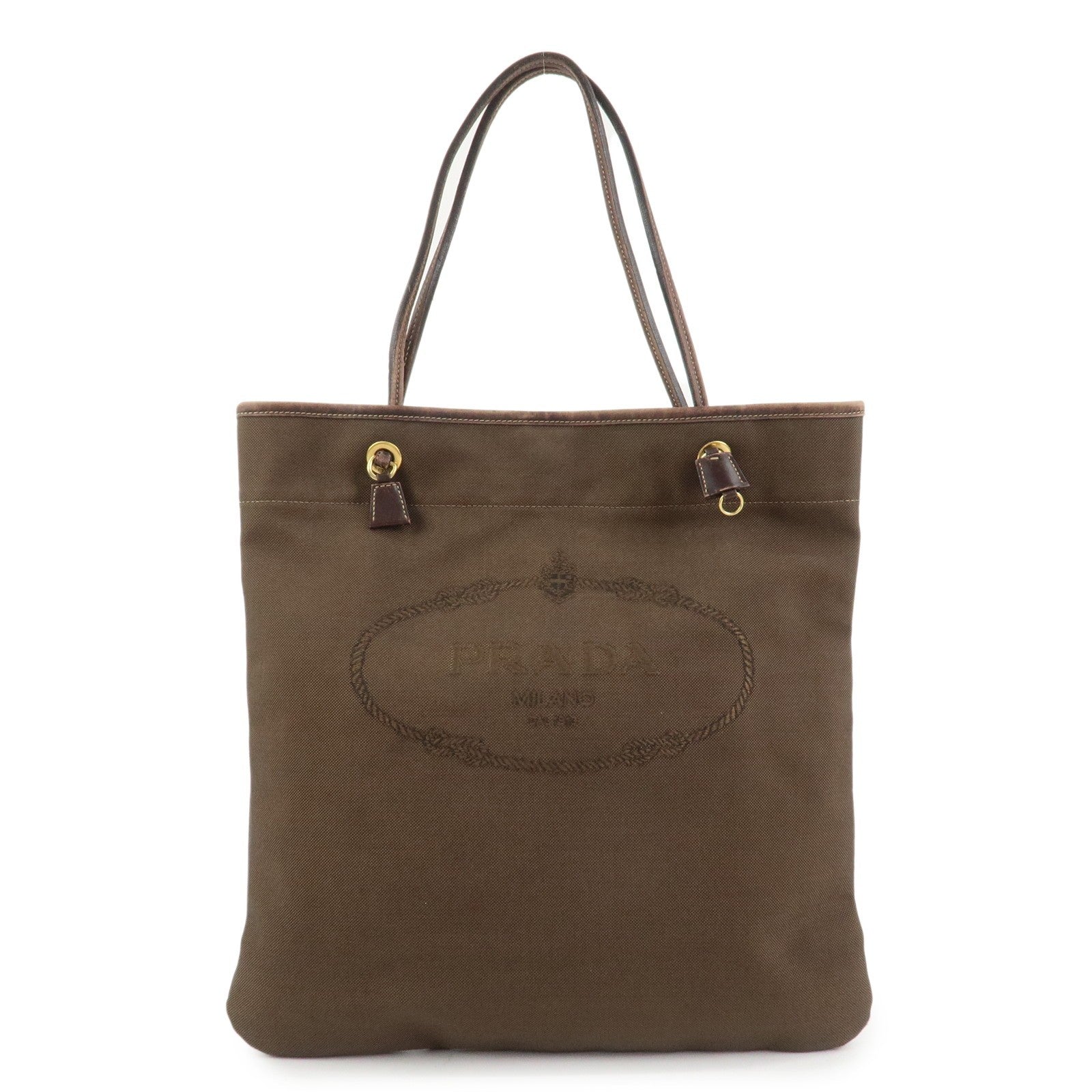 Prada Tote Bag - Brown, Jacquard Canvas, Leather