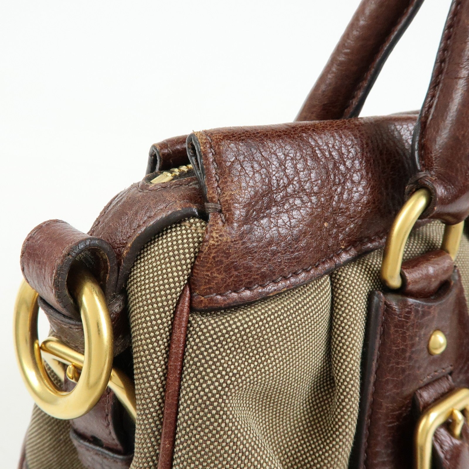 Prada Logo Jacquard 2Way Bag - Brown, Leather