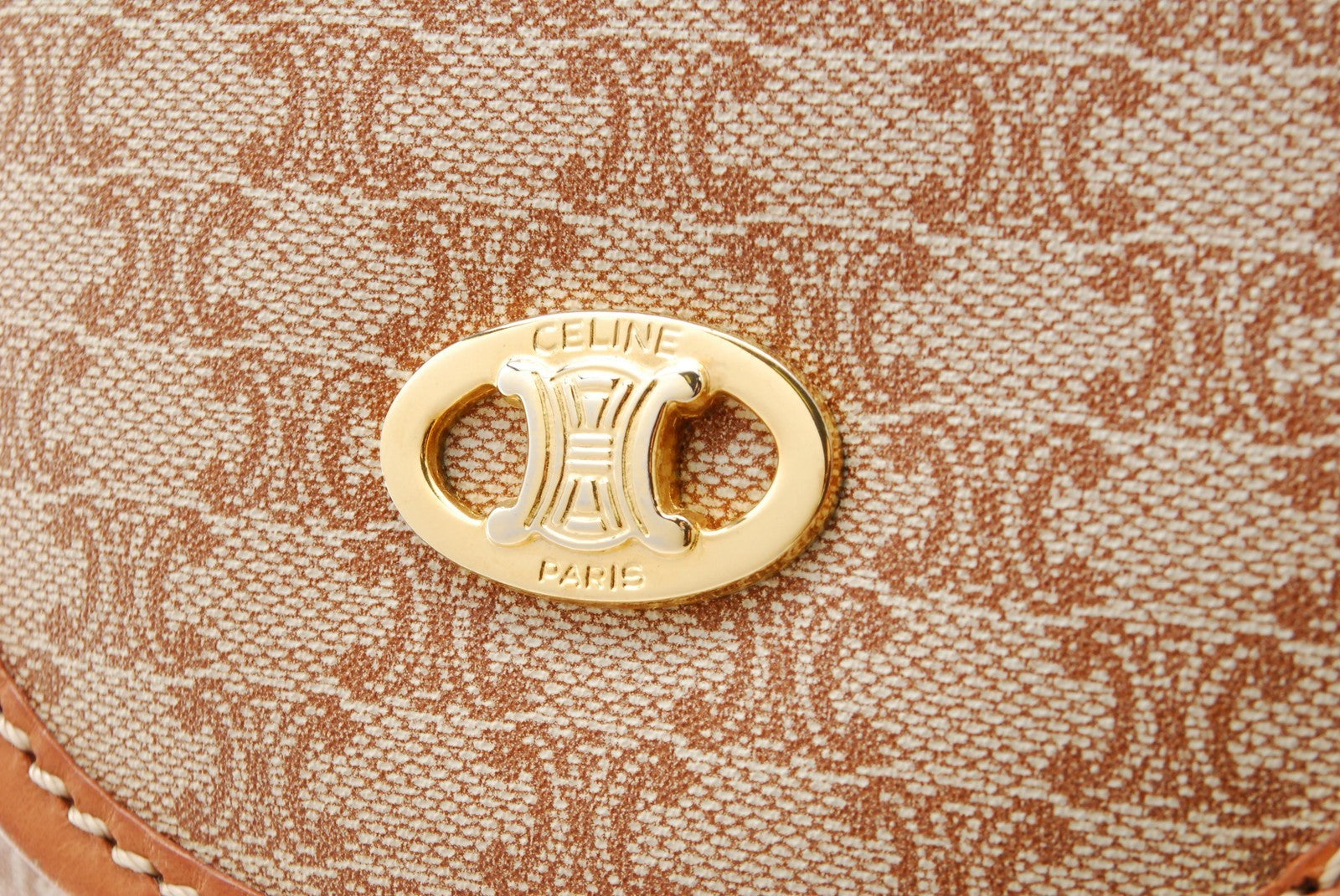 Celine Macadam Tote Hand Bag - Beige, PVC Leather 