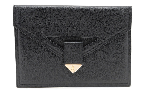 Yves Saint Laurent Envelope Clutch - Black, Leather