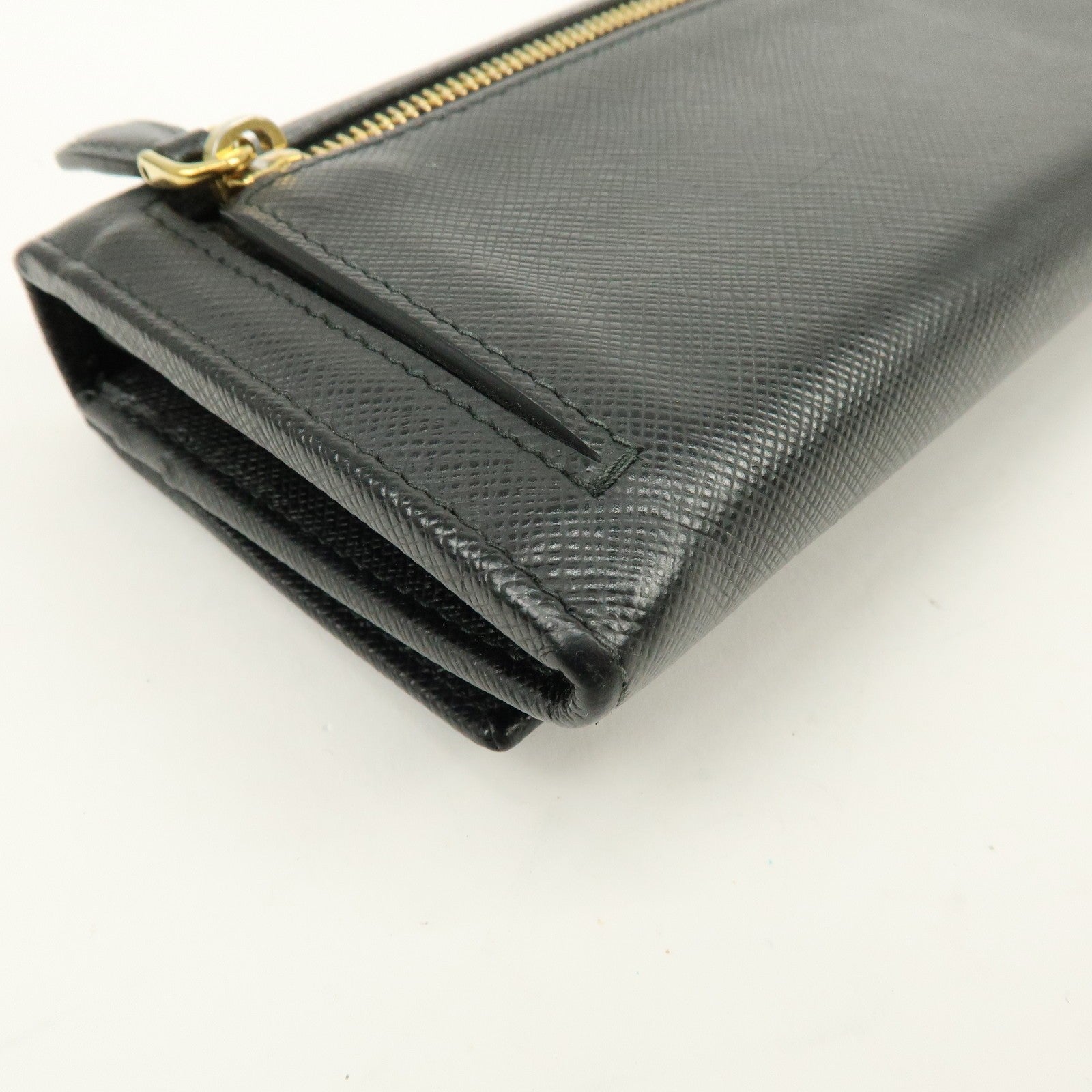 Prada Triangle Logo Wallet - Black, Saffiano Leather