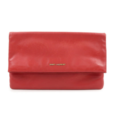 Saint Laurent Paris Clutch Bag - Red, Leather