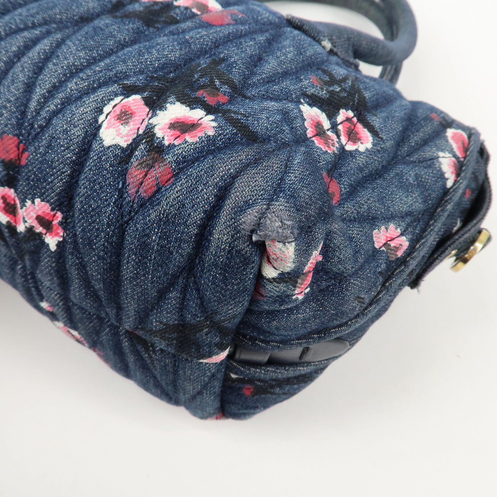 Miu Miu Matelasse Denim Leather 2Way Bag - Blue, Denim, Leather 