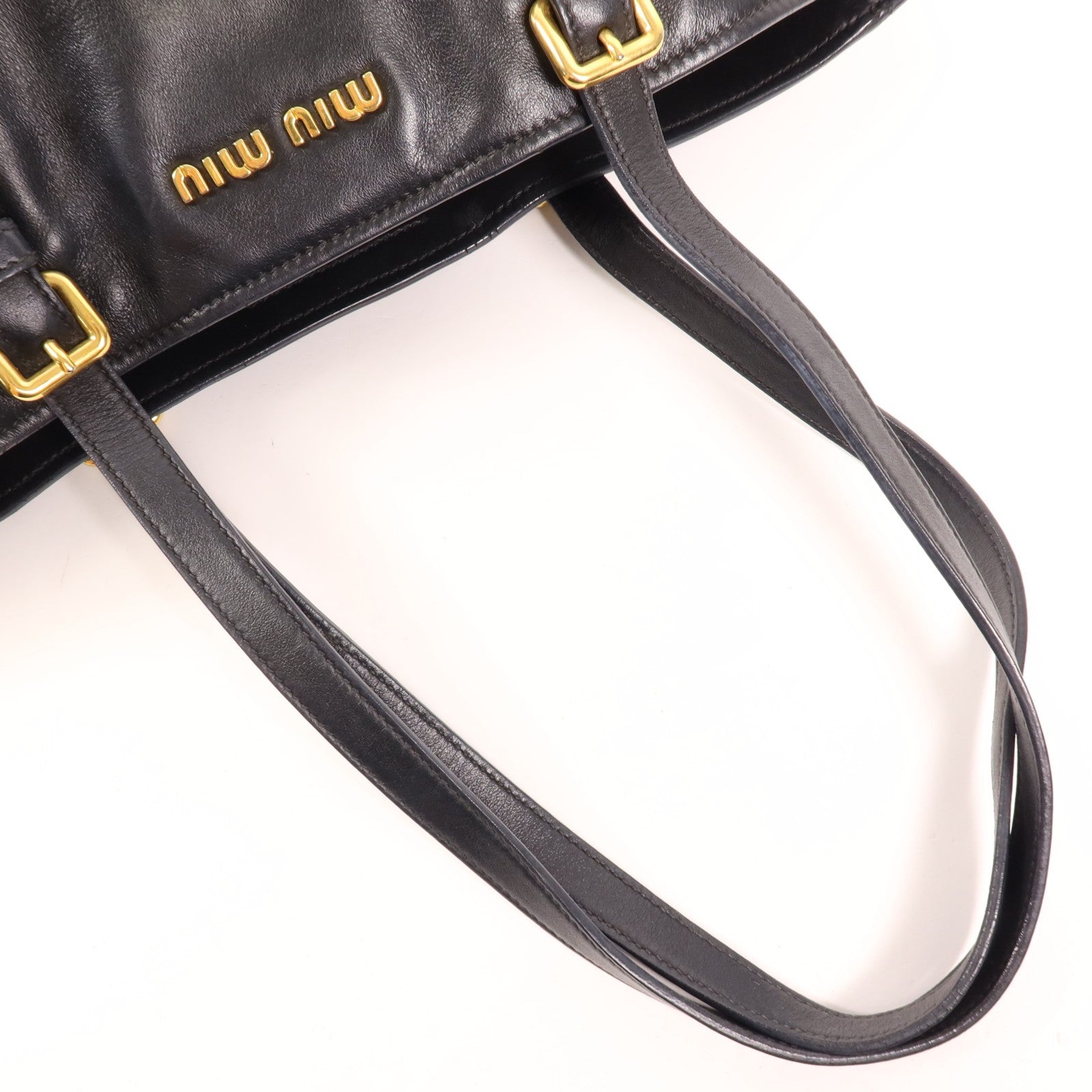 Miu Miu GHW Tote Bag - Black, Lambskin Leather 