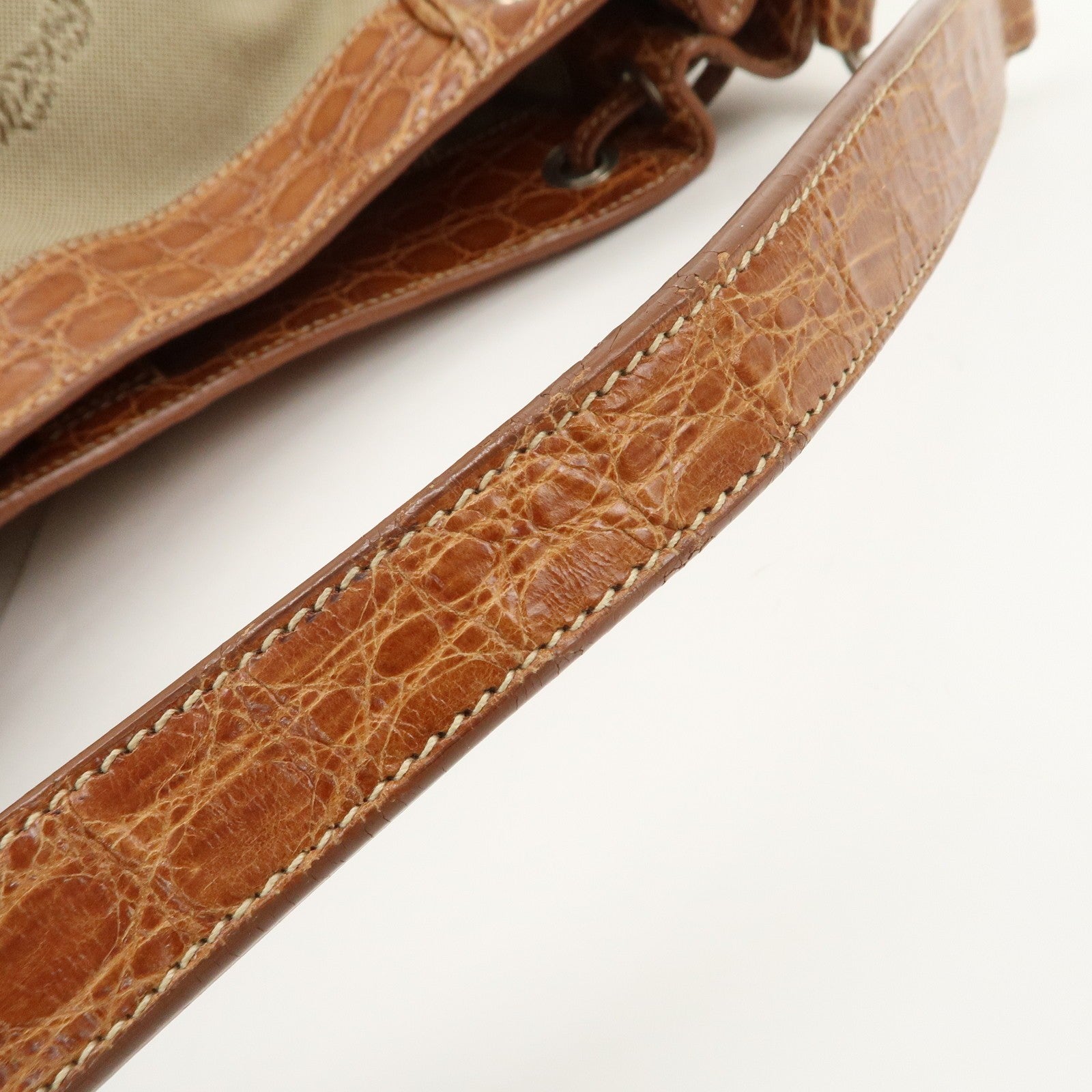 Prada Jacquard Shoulder Bag - Brown, Embossed Leather