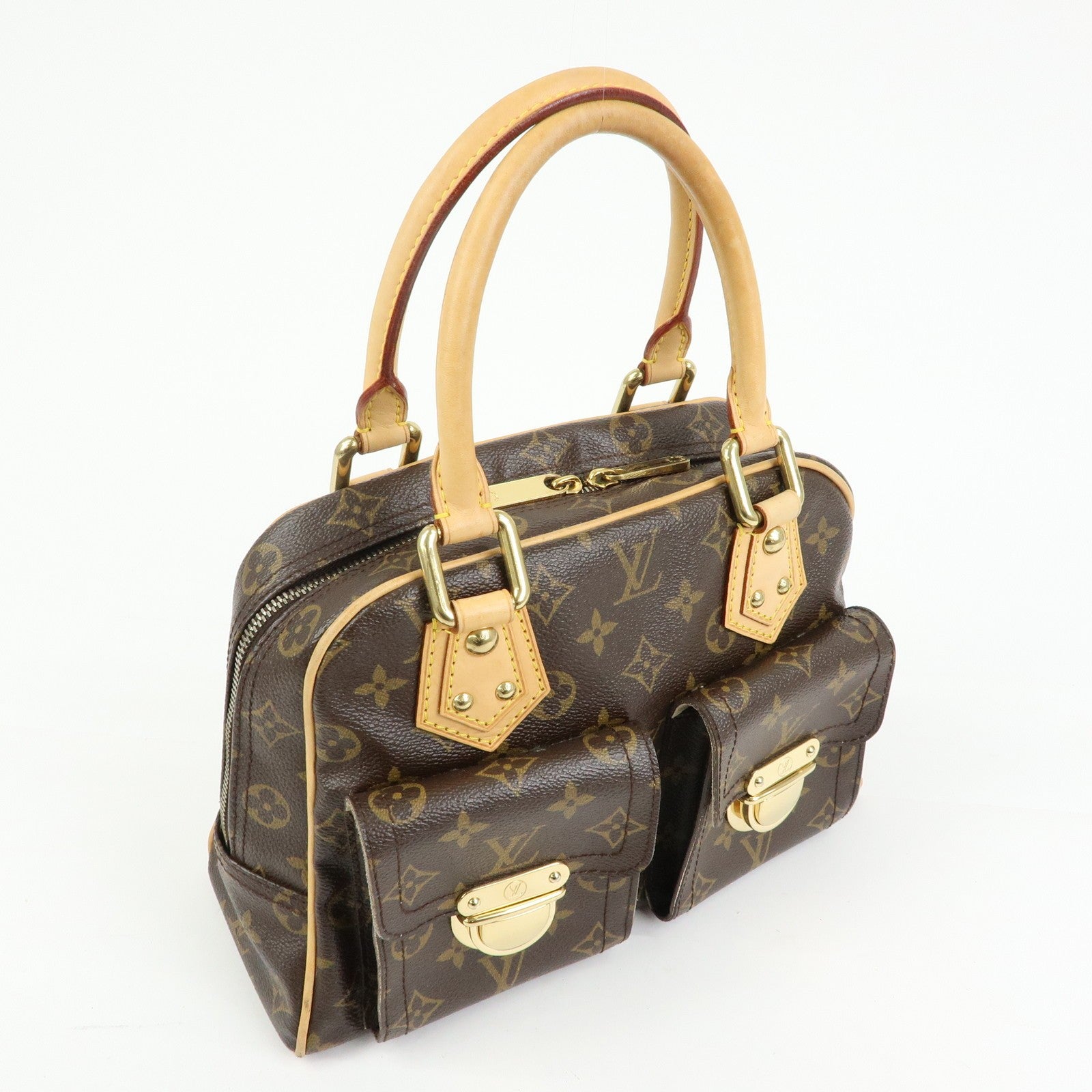 Louis Vuitton Monogram Manhattan PM Hand Bag Brown