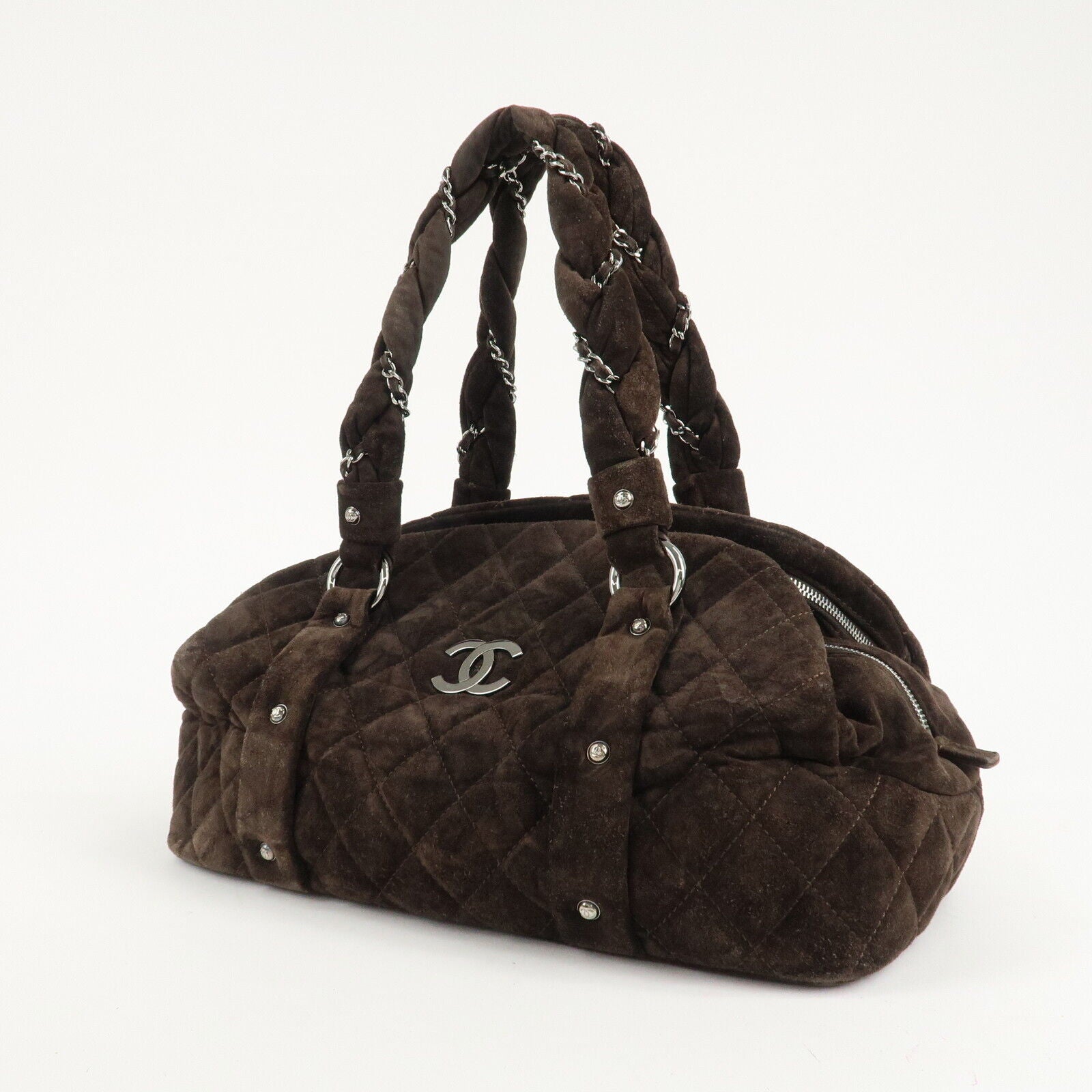 Chanel Matelasse Suede Boston Bag - Brown, Suede