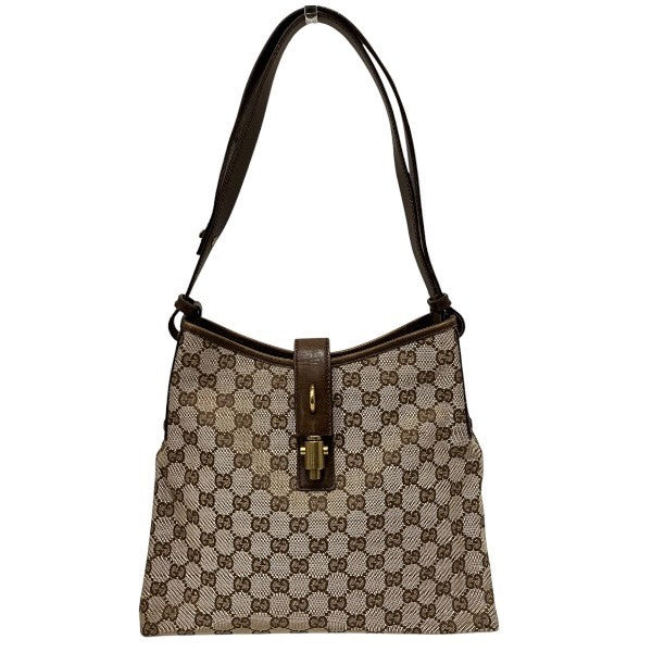 Gucci GG Canvas New Jackie Shoulder Bag - Brown x Beige, Canvas x Leather
