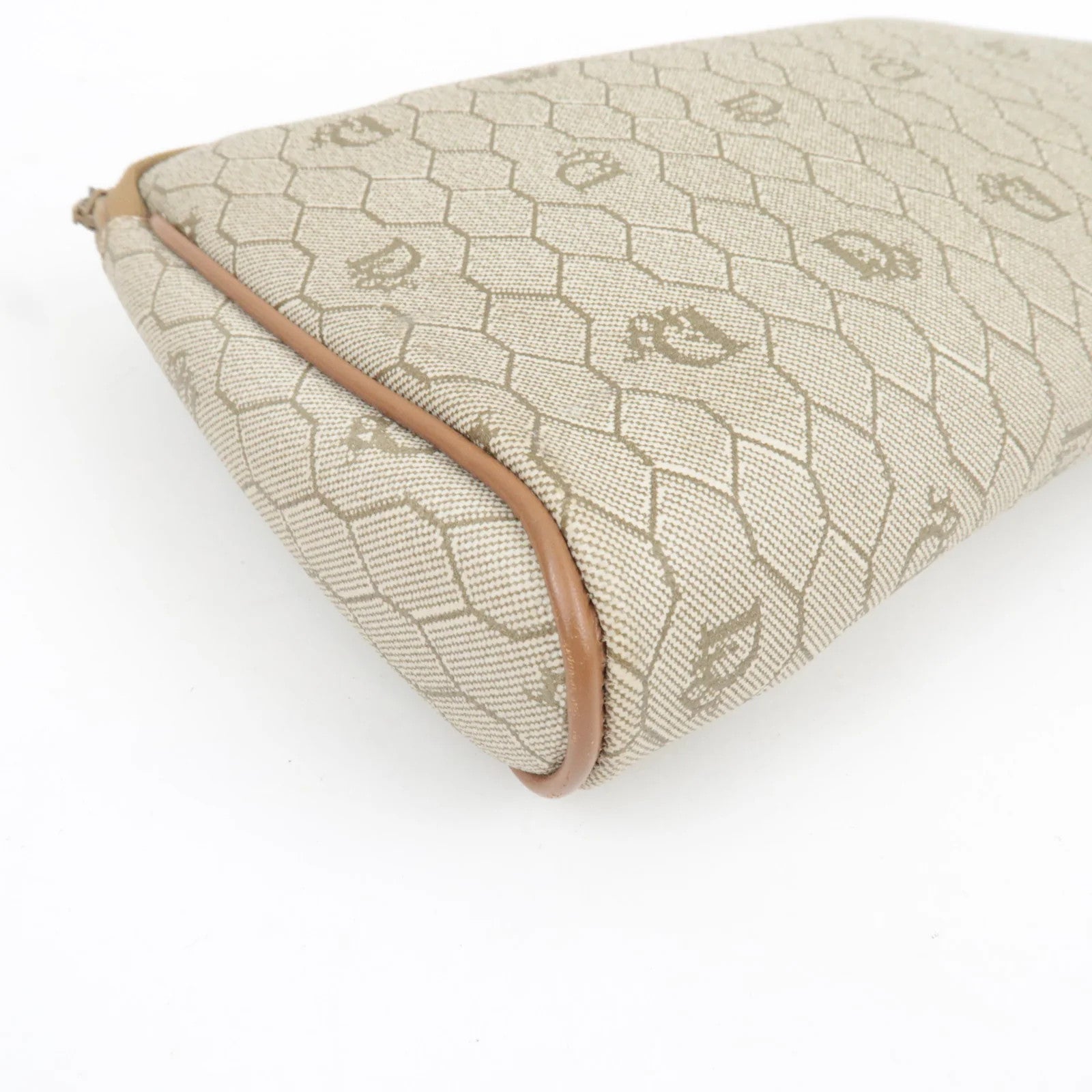 Christian Dior Honeycomb Clutch Bag - Beige, PVC Leather