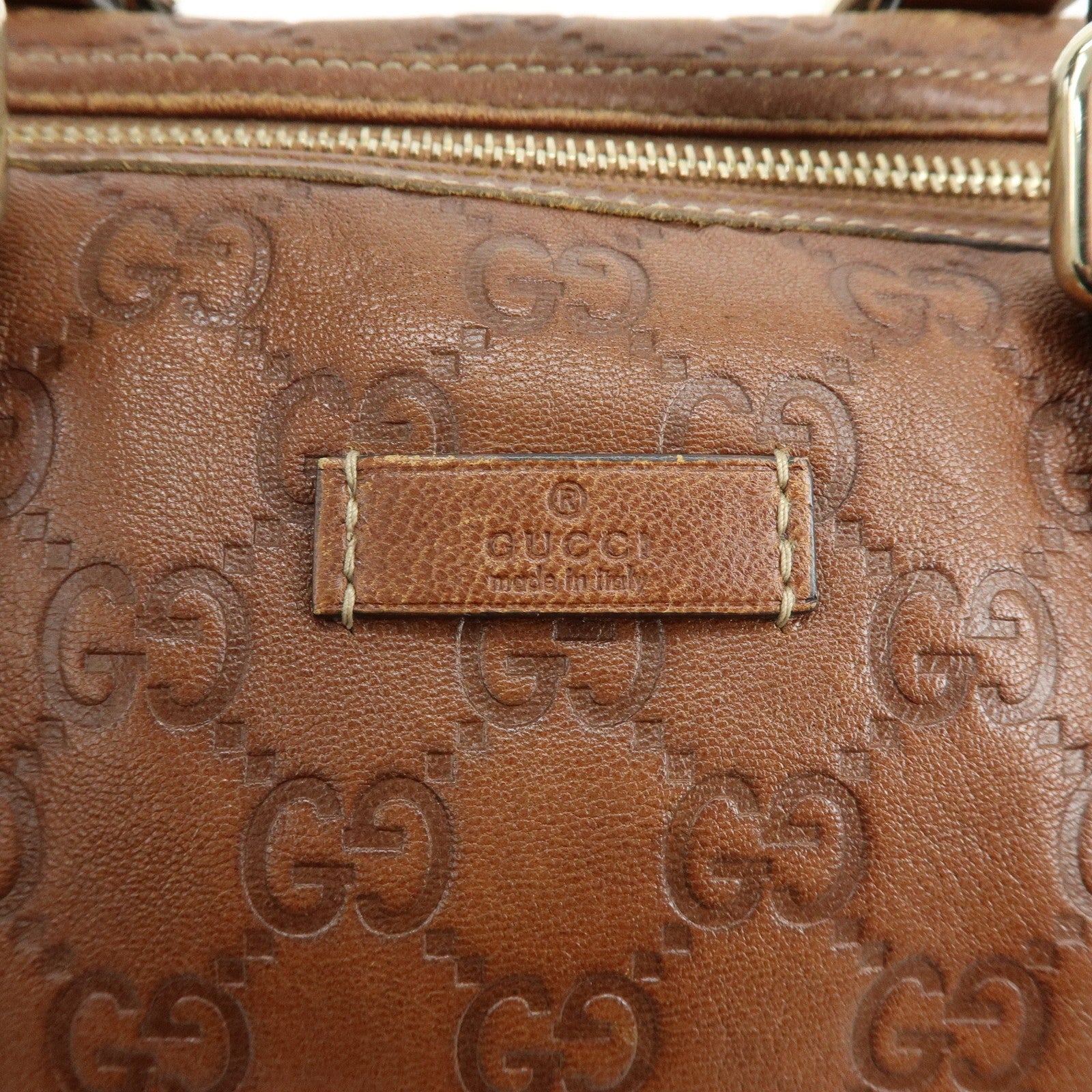 Gucci Boston Handbag - Brown, Guccissima Leather
