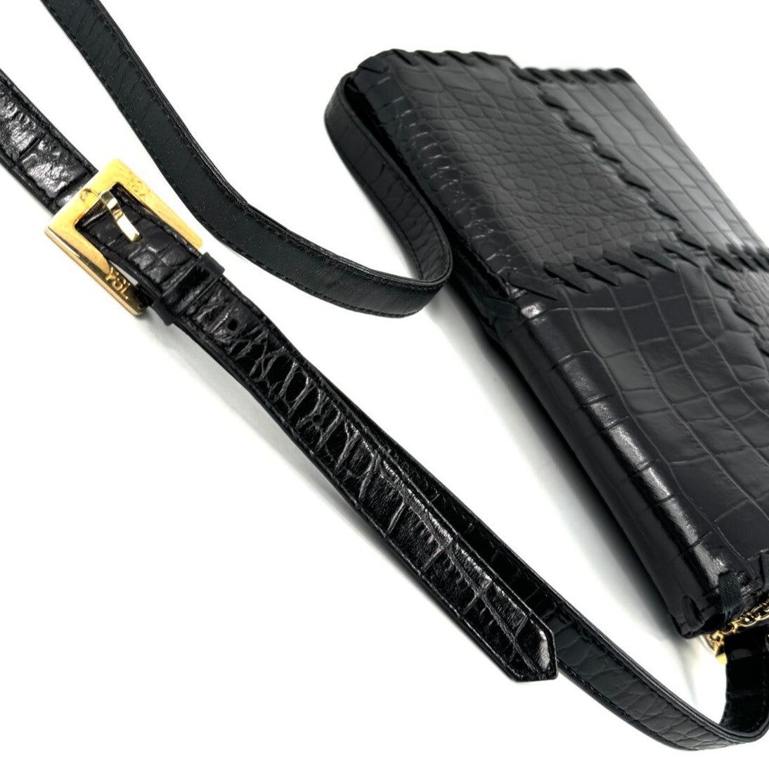 Saint Laurent YSL Shoulder Bag - Black, Leather 