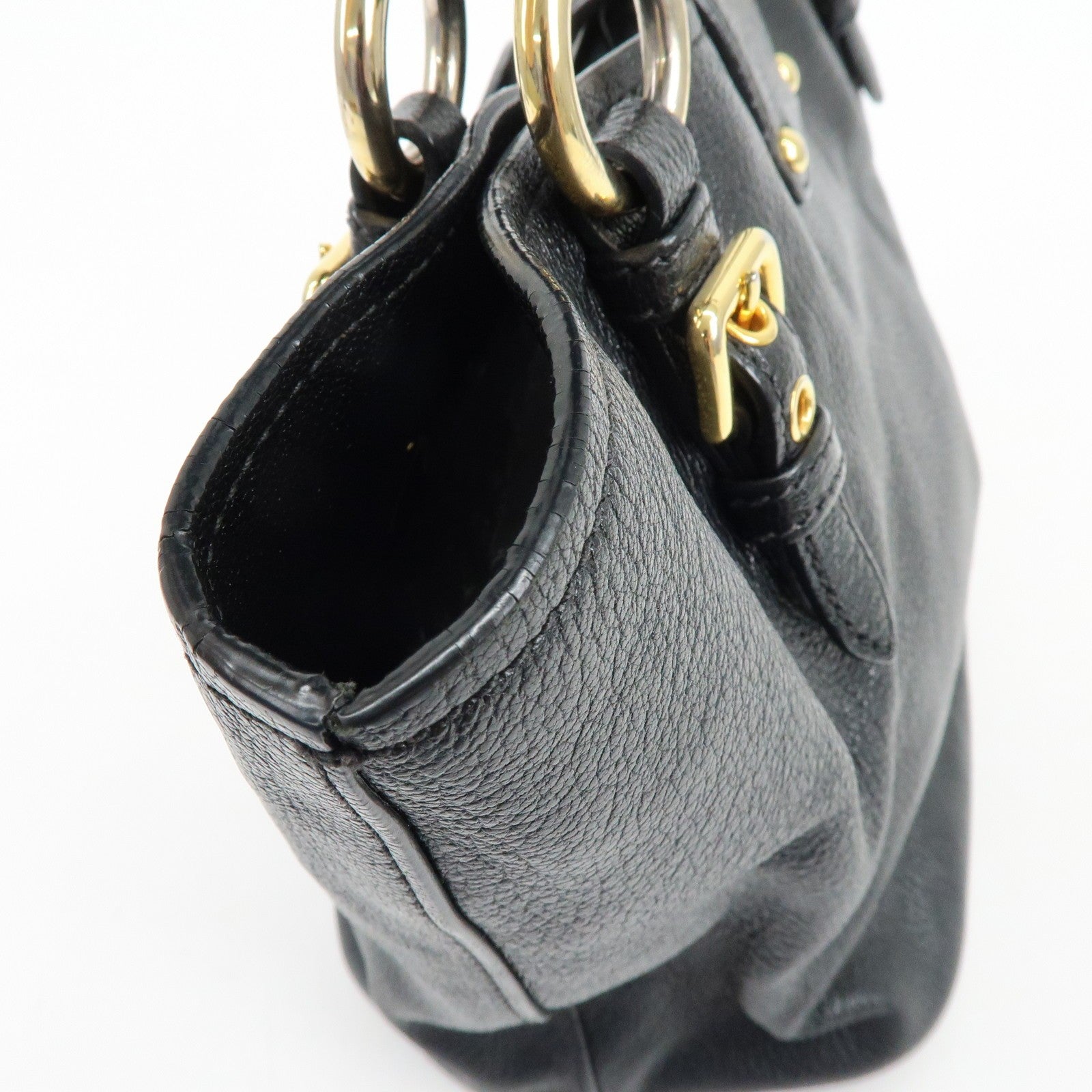 Miu Miu Madras Hand Bag - Black, Leather