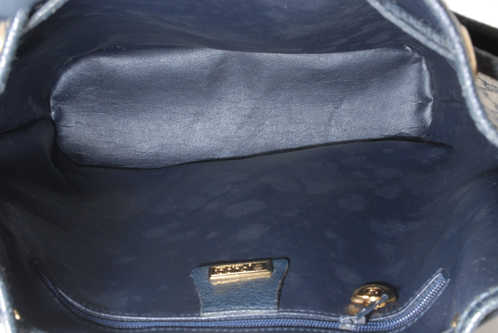 Gucci GG Bucket Bag Shoulder Bag - Navy Blue, Canvas and Leather