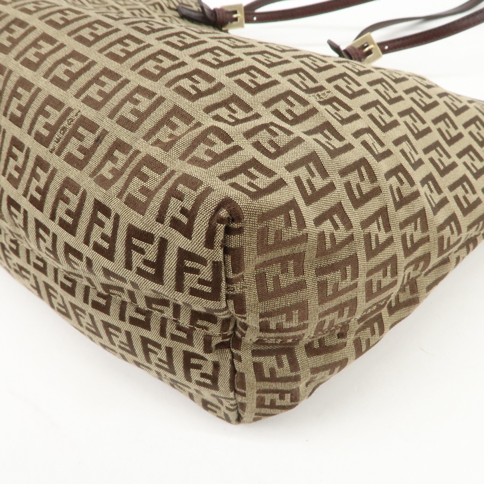 Fendi Tote Shoulder Bag - Beige Brown, Canvas Leather