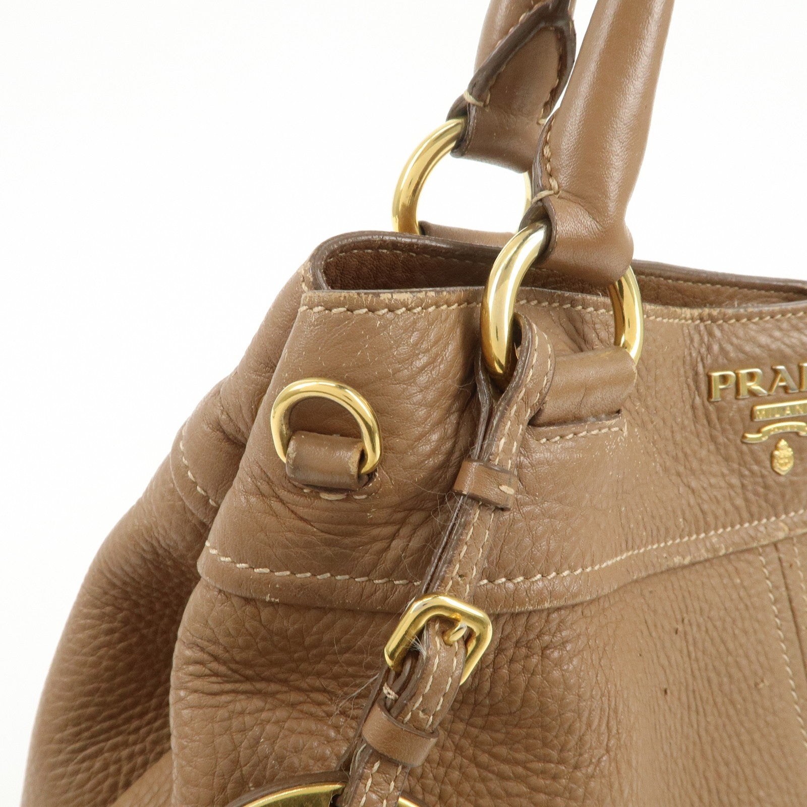 Prada 2Way Bag Hand Bag - Brown, Calf Leather