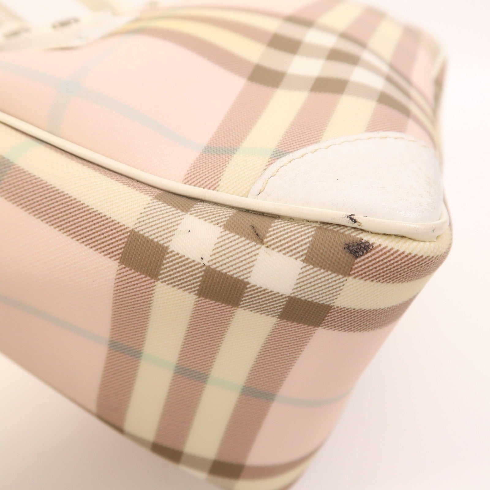 Burberry SHW Hand Bag - Pink White, Coated Canvas