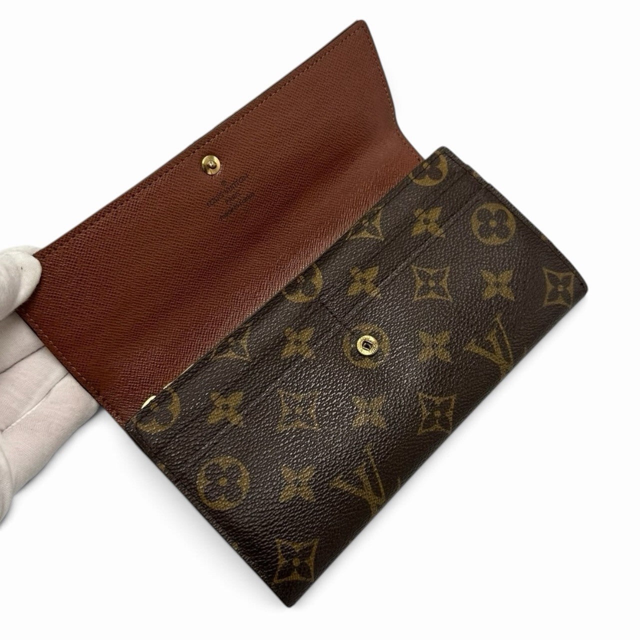 Louis Vuitton Portefeuille Sarah Long Wallet - Brown, Leather