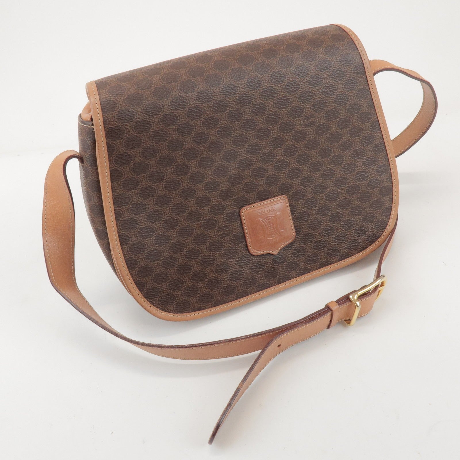 Celine Macadam Shoulder Bag - Brown, PVC Leather 