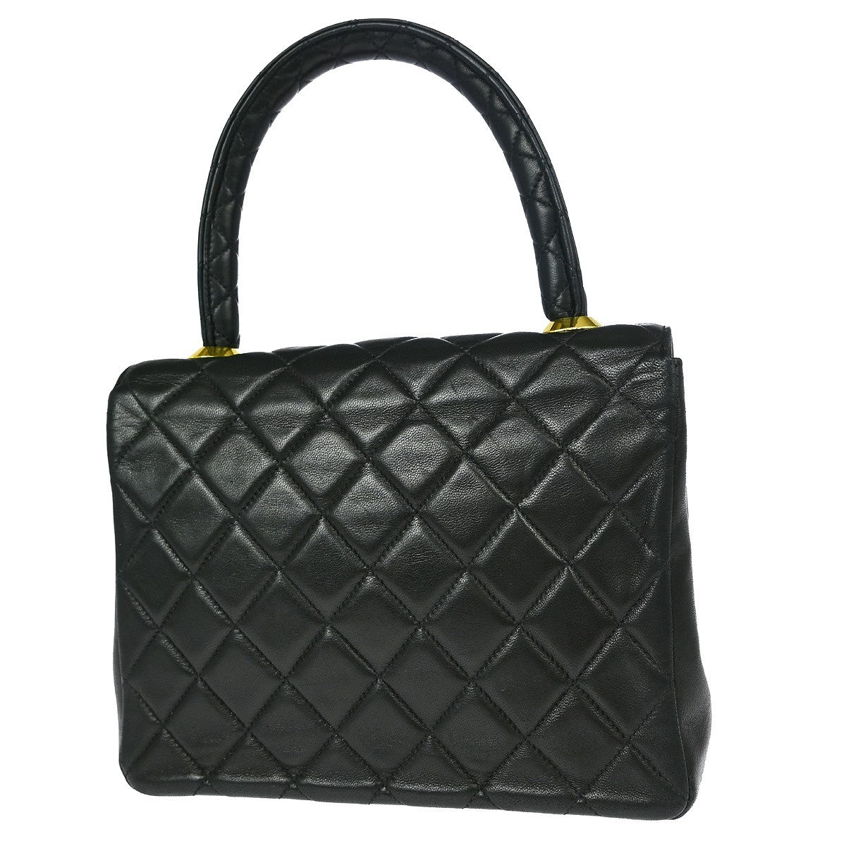 Chanel Top Handle Handbag - Black, Lambskin