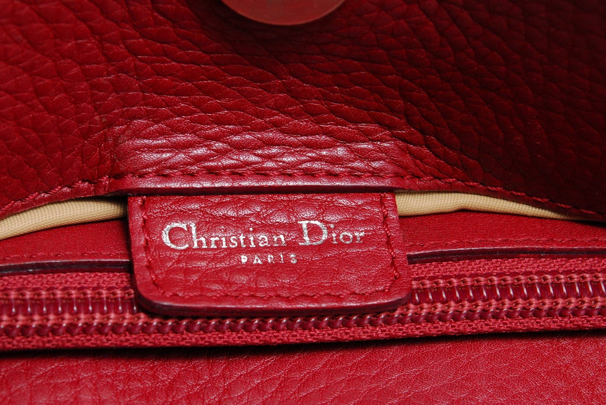 Dior Christian Trotter Tote Bag - Red, Leather