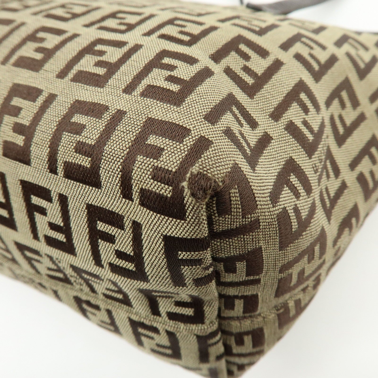 Fendi Zucchino Tote Bag - Brown, Canvas, Leather