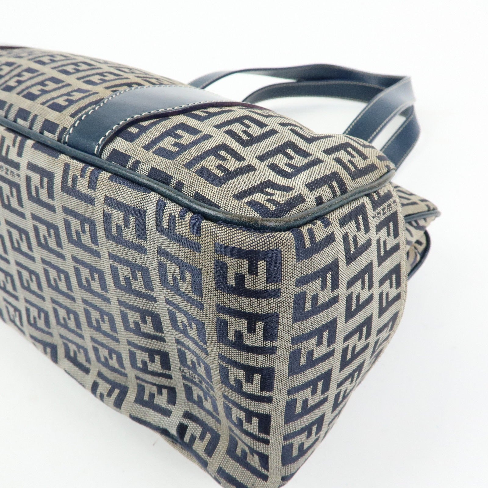 Fendi Zucchino Tote Bag - Navy, Canvas and Leather