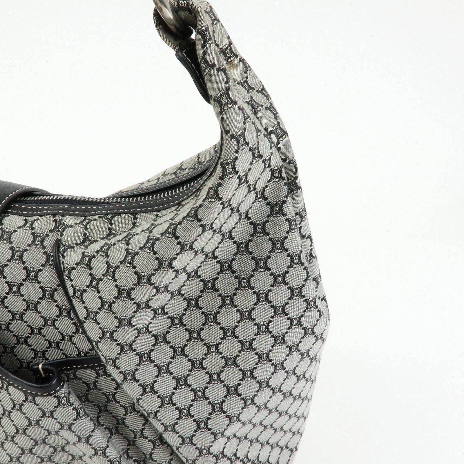 Celine Macadam Shoulder Bag - Grey, Canvas and Leather