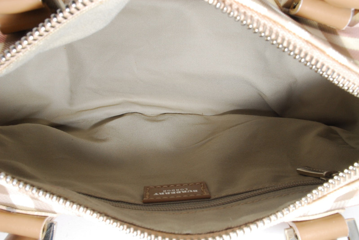 Burberry Nova Mini Boston Handbag - Red, Patent Leather