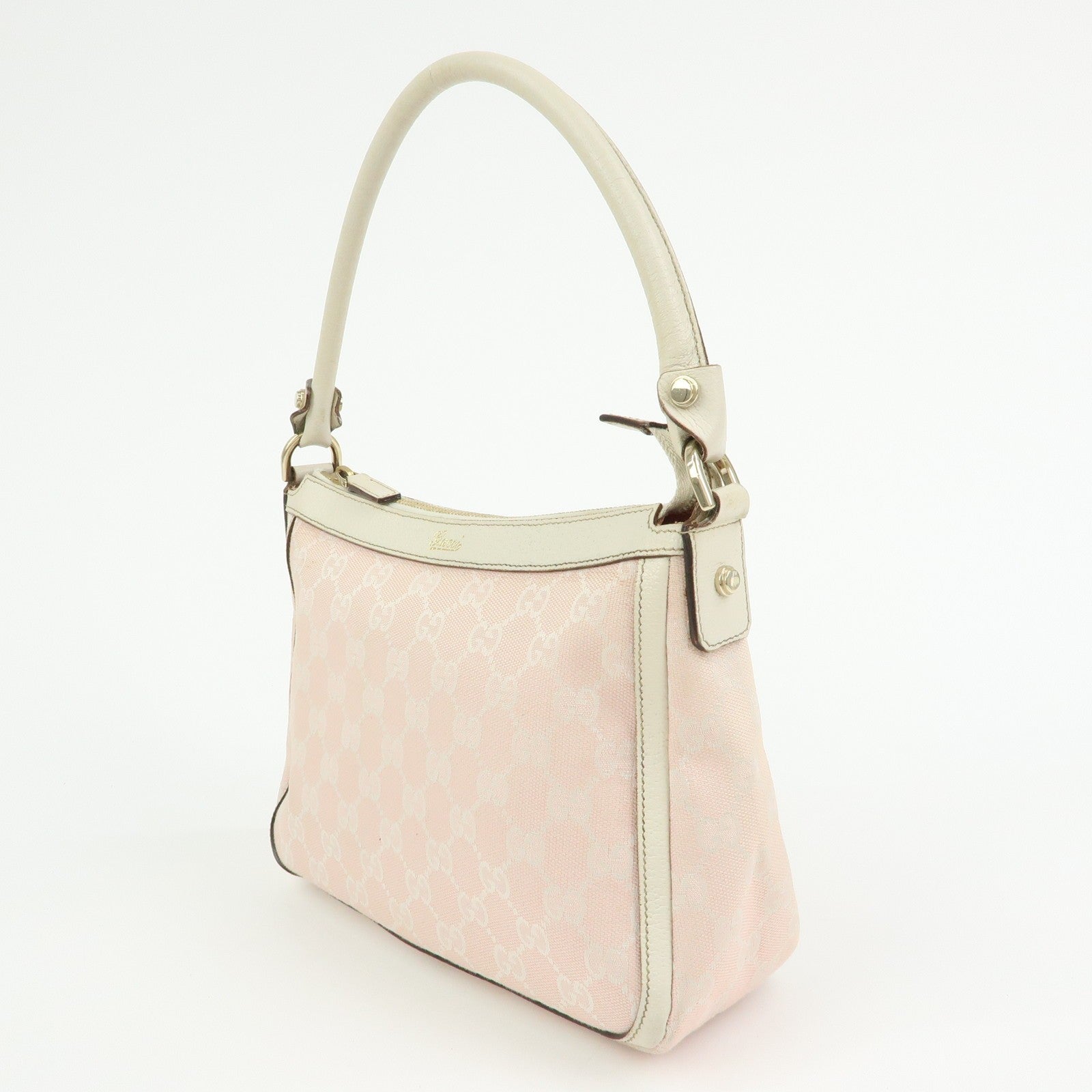 Gucci GG Canvas Shoulder Bag - Pink White, Canvas 
