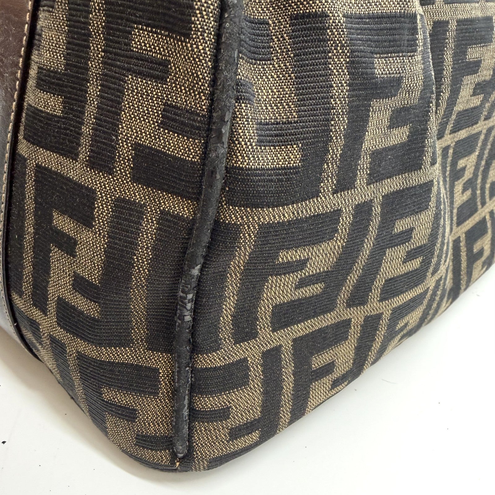 Fendi FF Vanity Hand Tote Bag - Gold, Canvas Leather