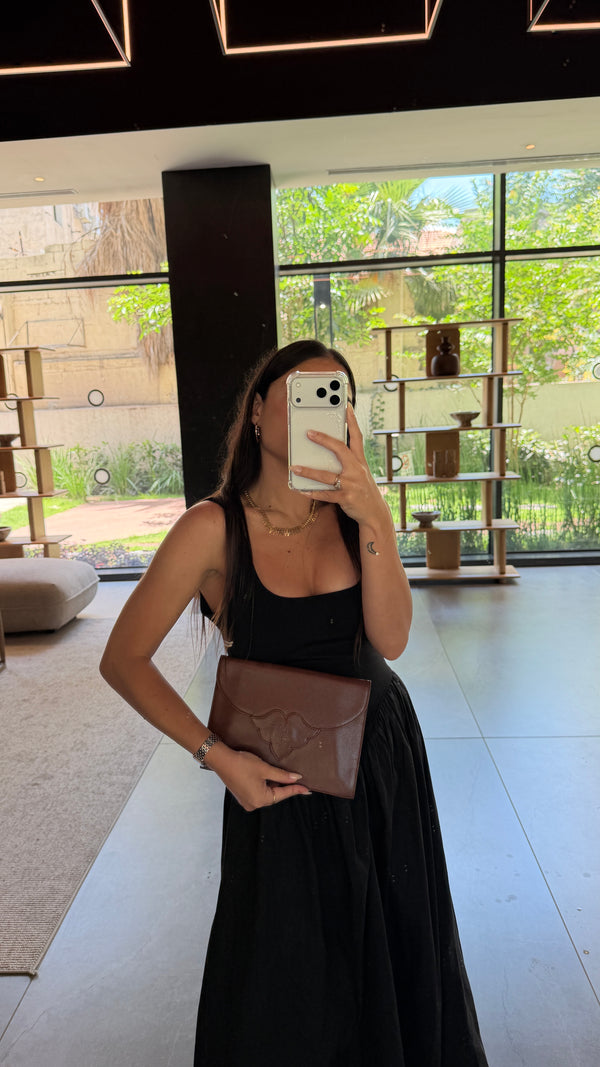 Saint Laurent Vintage Brown leather clutch bag