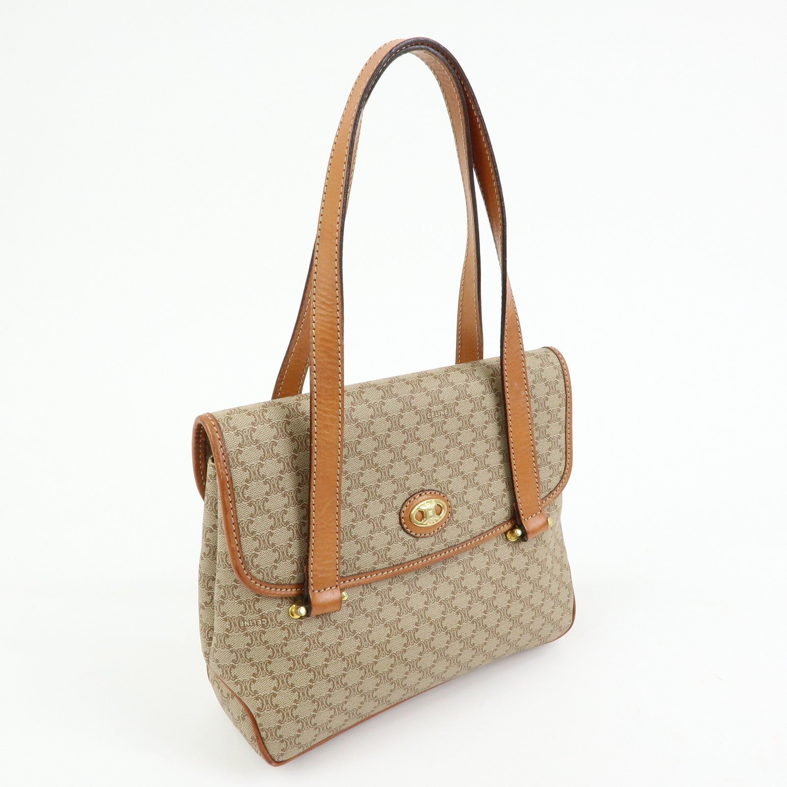 Celine Macadam Hand Bag - Beige, PVC Leather