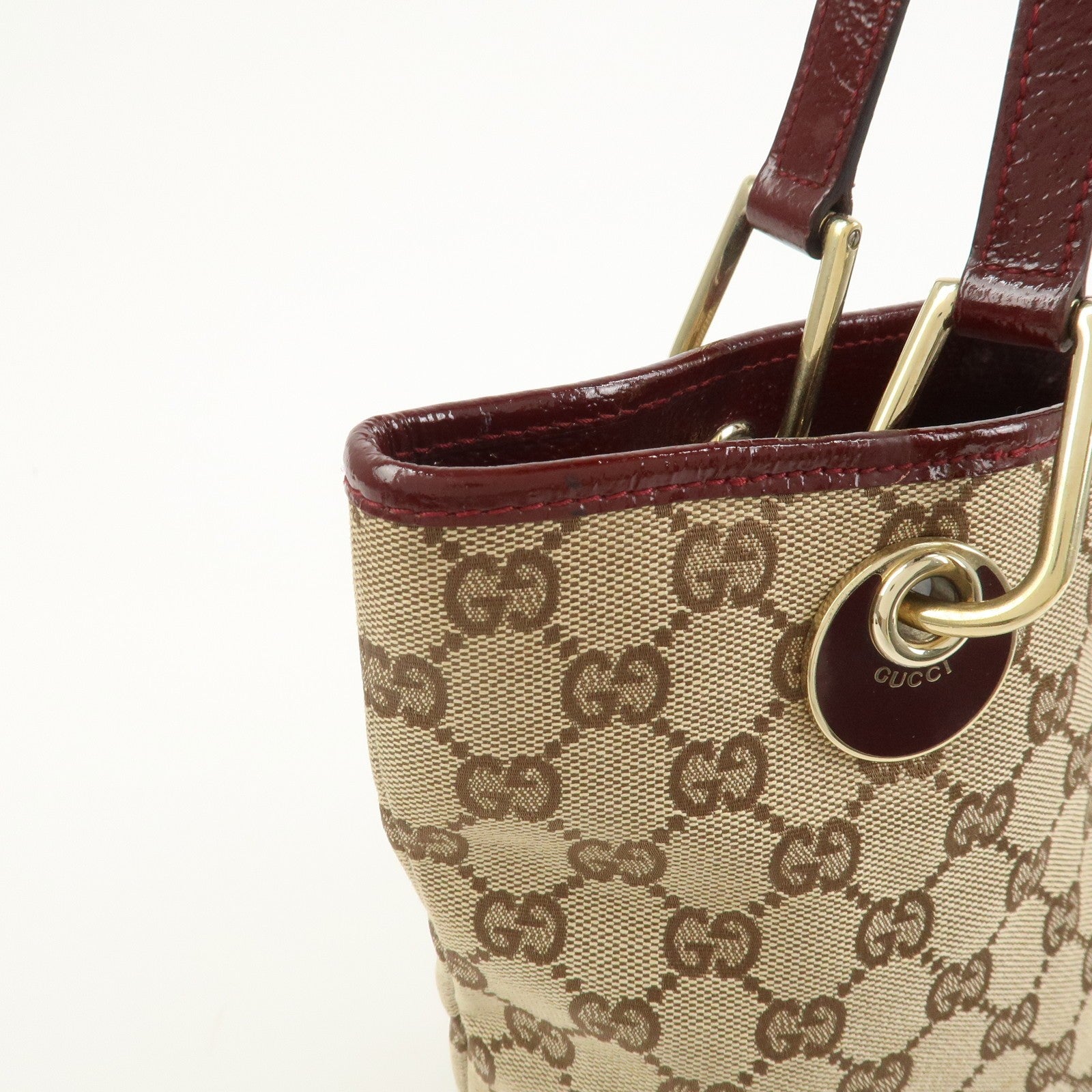 Gucci Tote Bag - Brown Bordeaux, GG Canvas Leather 