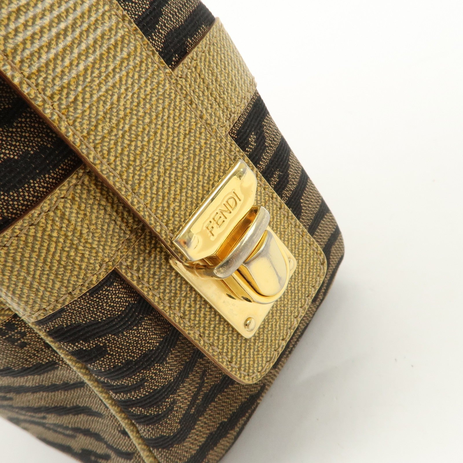 Fendi 2Way Hand Bag - Zebra Print Black Brown, Leather Canvas