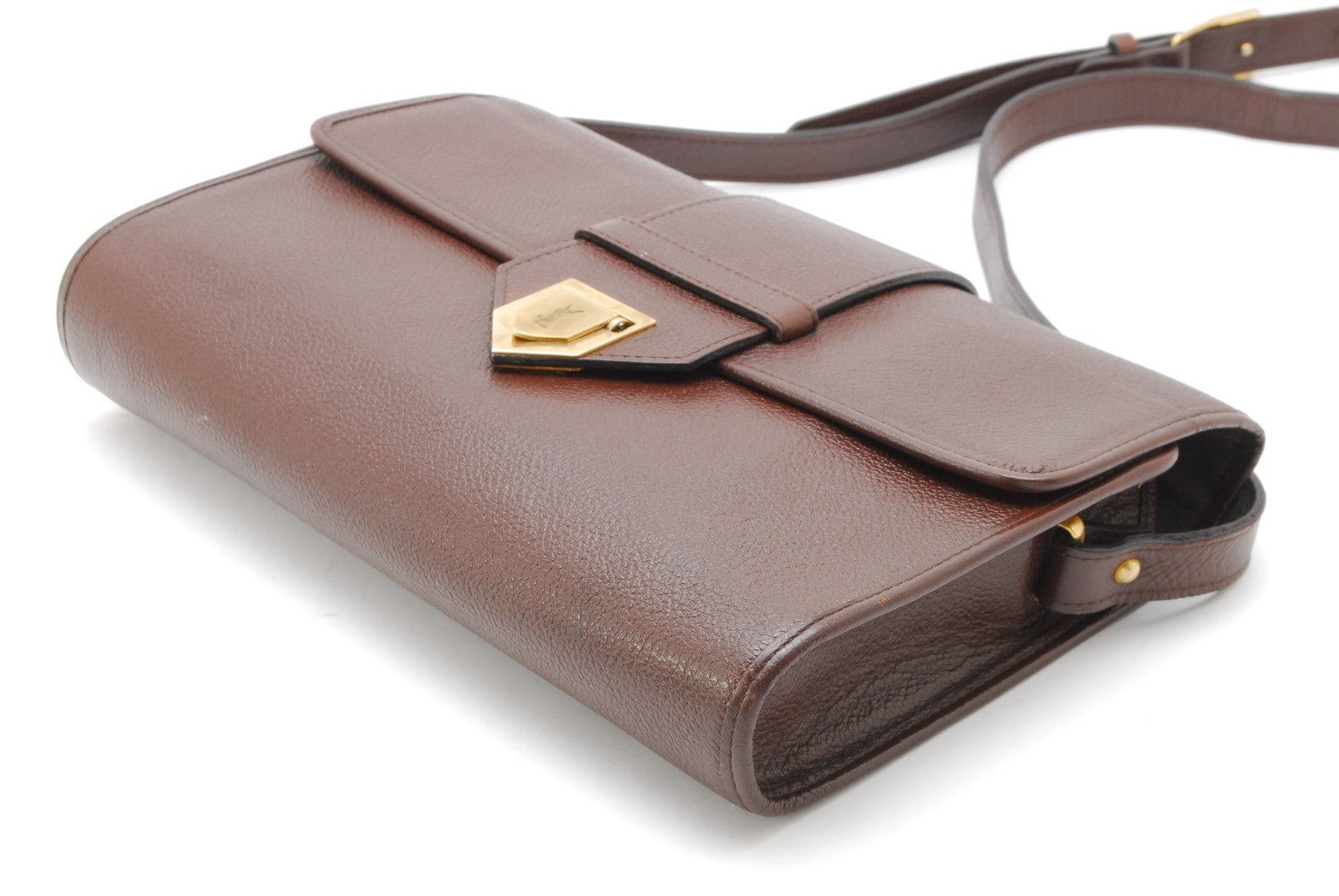 Saint Laurent Vintage Leather Shoulder Cross Body Bag - Brown, Leather