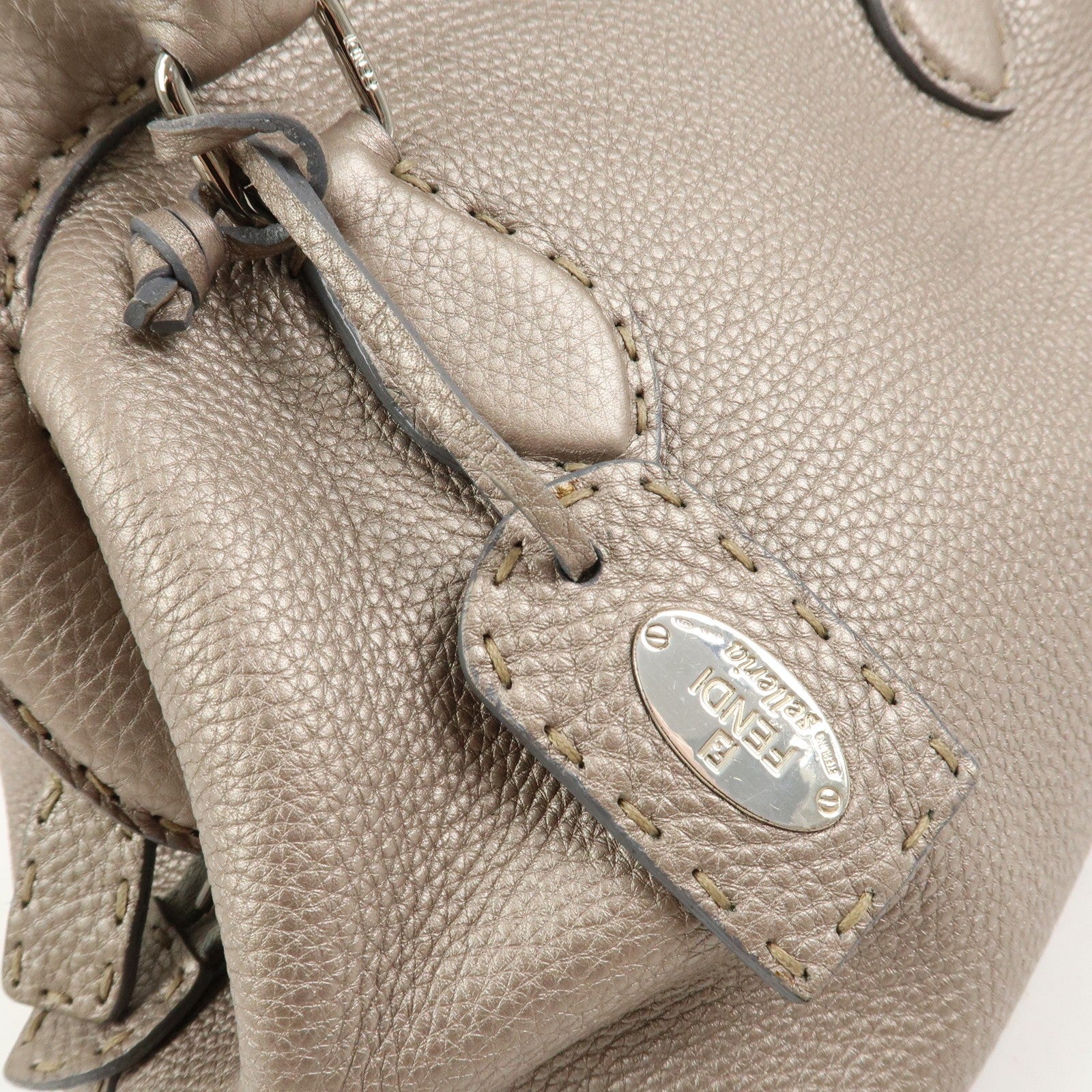 Fendi Hand Bag - Greige, Leather