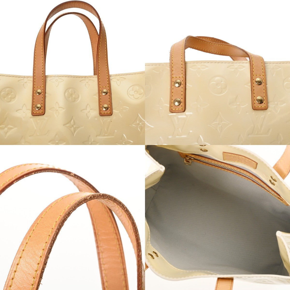 Louis Vuitton Reed PM Handbag - White, Monogram Vernis