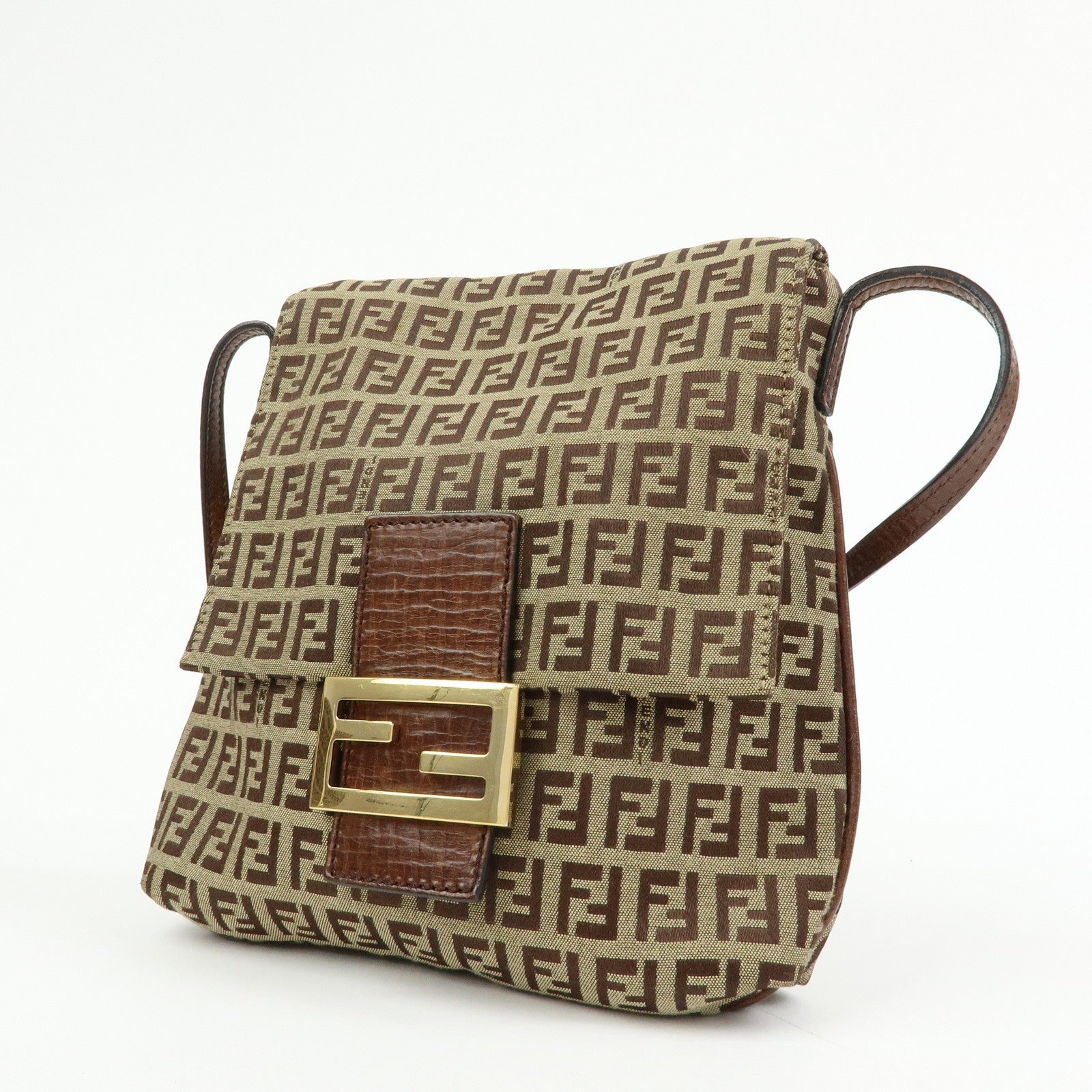 Fendi Shoulder Crossbody Bag - Brown, Canvas Leather