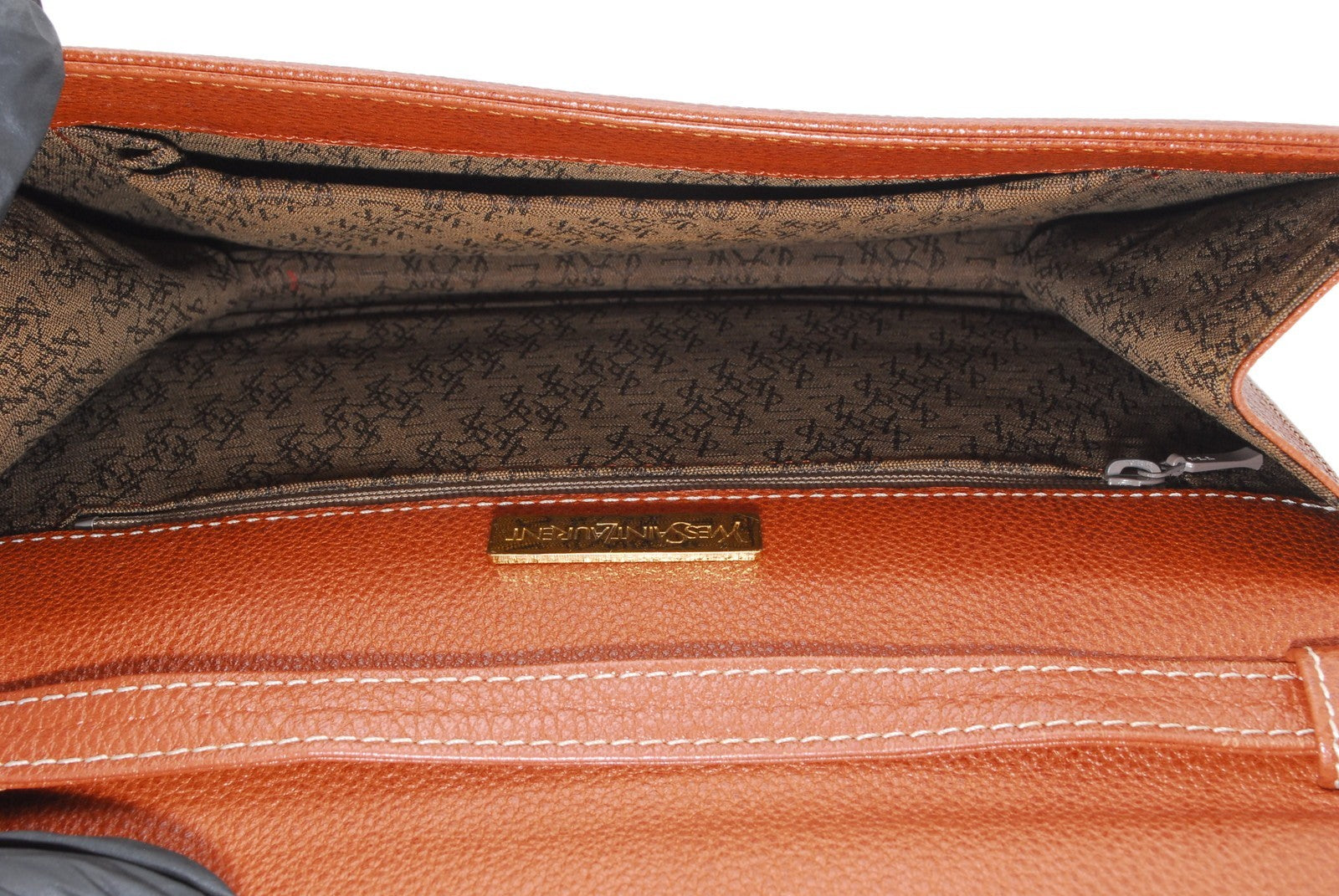 Saint Laurent Shoulder Tote Stitch Bag - Brown, Leather 