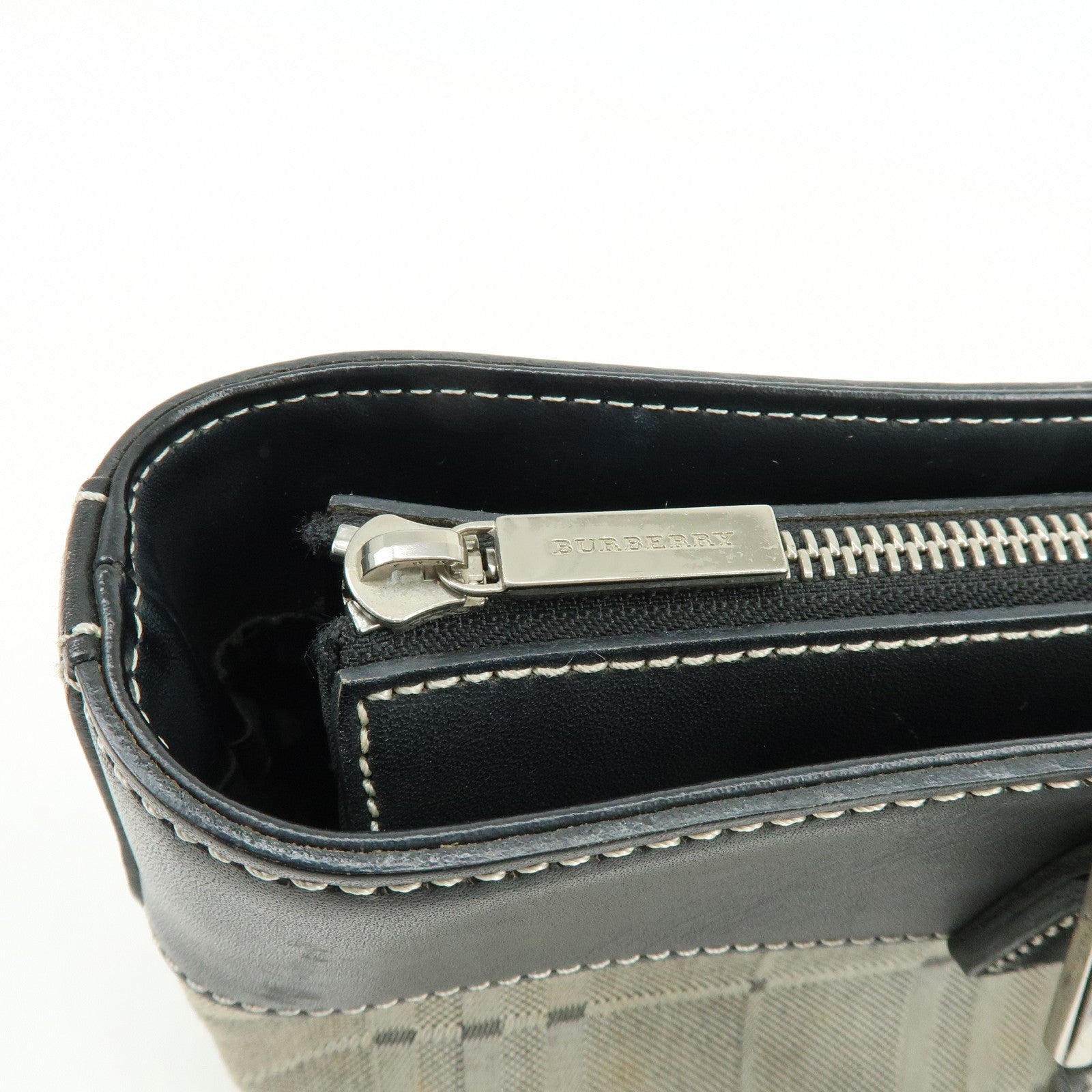 Burberry Hand Bag Tote Bag - Black, Canvas Leather