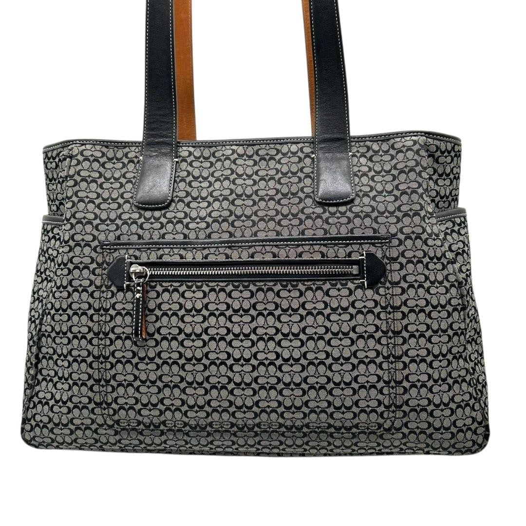 Coach Mini Signature One Shoulder Tote - Black, Canvas