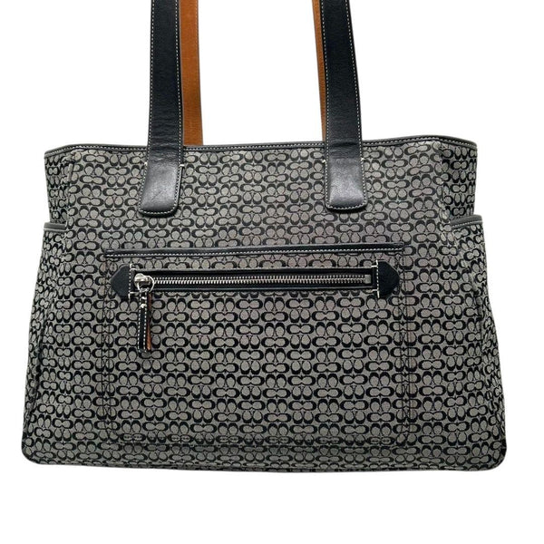 Coach Mini Signature One Shoulder Tote - Black, Canvas