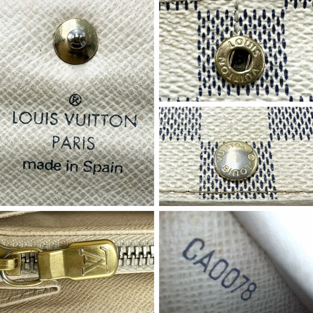 Louis Vuitton Damier Azur Portefeuille Sarah Wallet - White, Leather