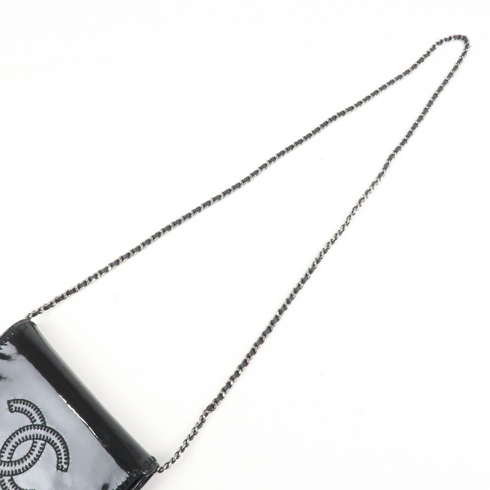 Chanel Coco Mark Wallet Shoulder Bag - Black, Patent Leather