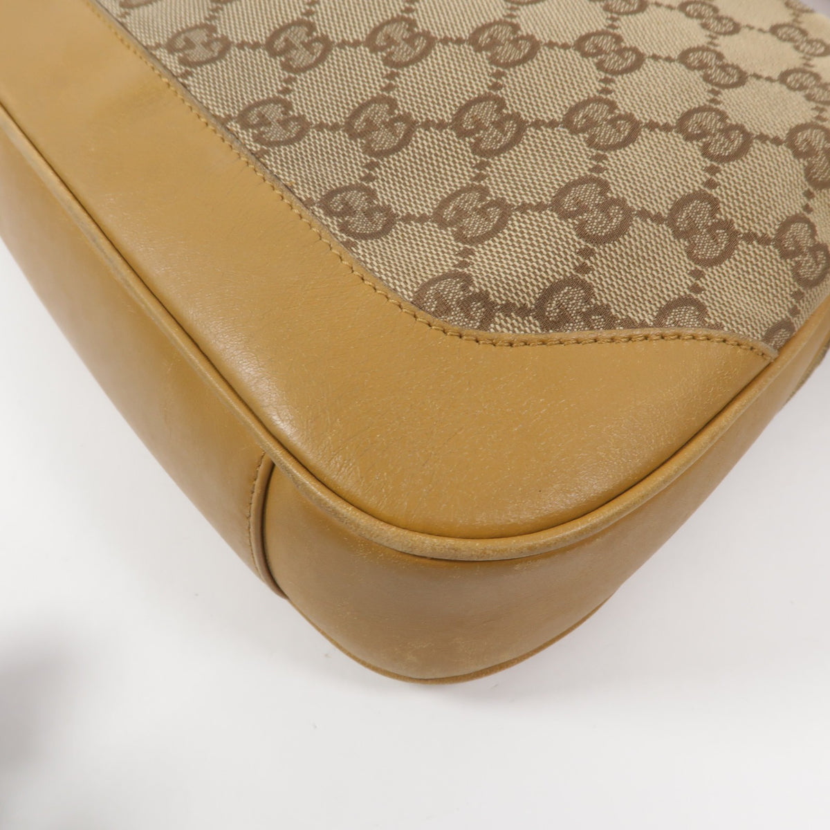 Gucci GG GHW Bamboo 2 Way Shoulder Bag - Beige, Canvas