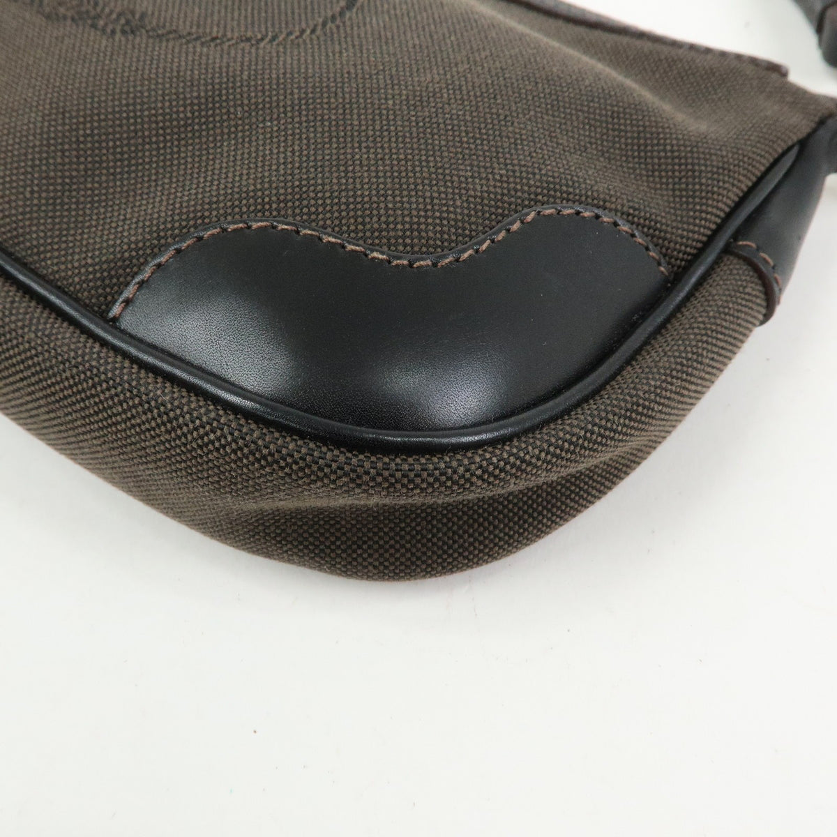 Prada Logo Jacquard Shoulder Bag - Dark Brown, Leather